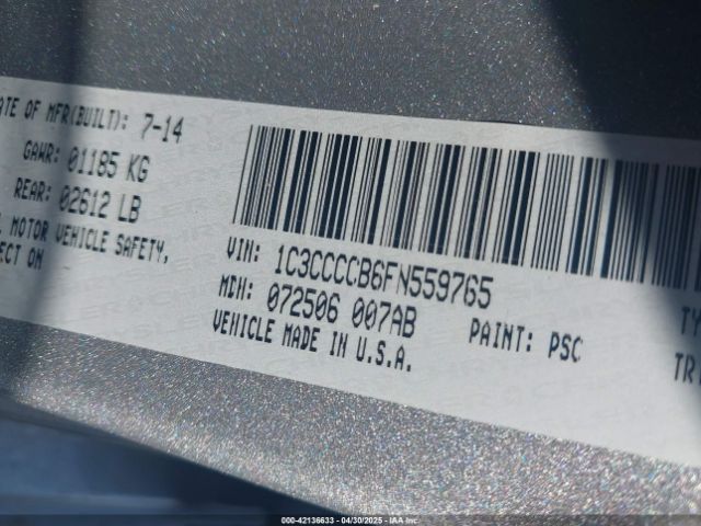 1C3CCCCB6FN559765 Chrysler 2015