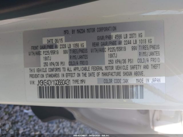 JM3KE4DY1G0680431 Mazda Cx-5 Grand Touring