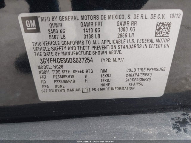 2013 CADILLAC SRX 3GYFNCE36DS537254 Photo 8