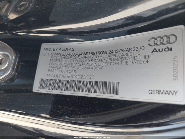 2012 AUDI A5 WAULFAFR6CA023432 Photo 8