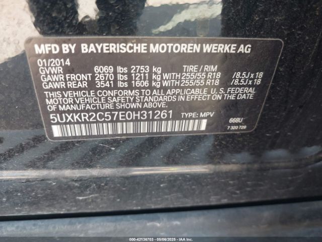 5UXKR2C57E0H31261 BMW 2014