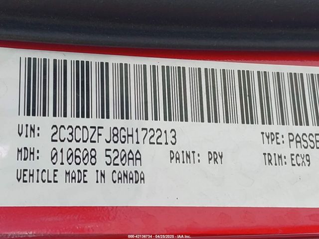 2016 DODGE CHALLENGER 2C3CDZFJ8GH172213 Photo 8