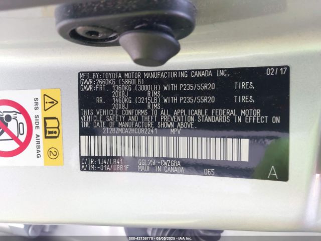 2T2BZMCA2HC082241 Lexus RX 350