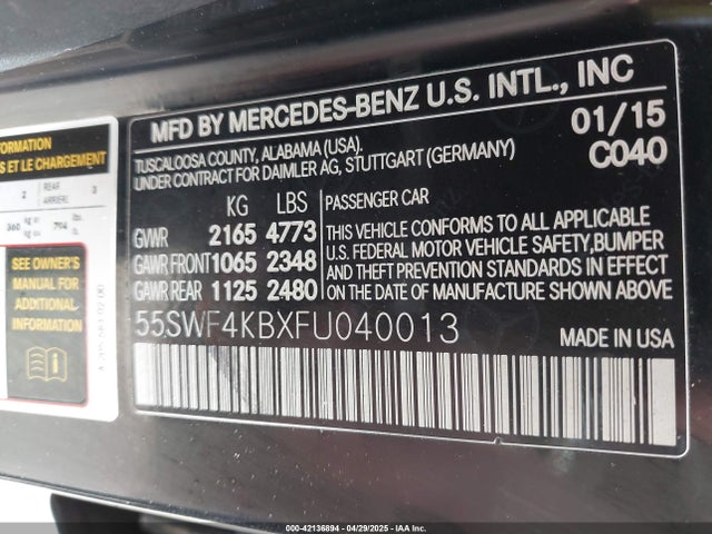 55SWF4KBXFU040013 Mercedes-Benz C 300 4matic/luxury 4matic/sport 4matic