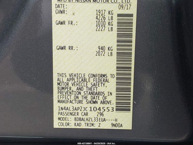 2018 NISSAN ALTIMA 1N4AL3AP2JC104553 Photo 8