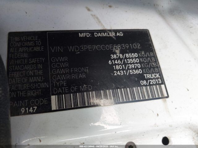 WD3PE7CC0E5839102 Mercedes-Benz Sprinter 2500 Normal Roof
