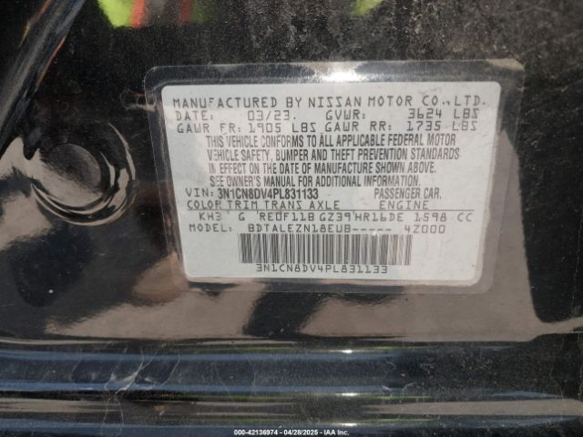3N1CN8DV4PL831133 Nissan Versa 1.6 S Xtronic Cvt