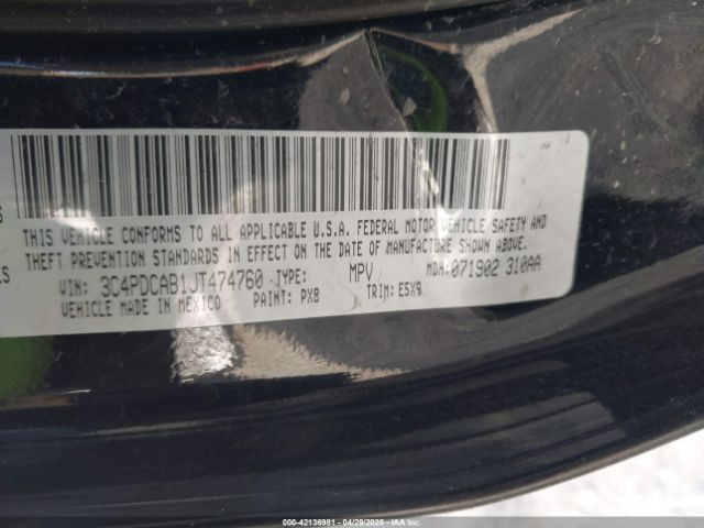 3C4PDCAB1JT474760 Dodge JOURNEY SE