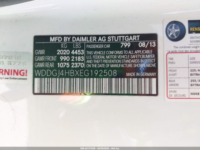 WDDGJ4HBXEG192508 Mercedes-Benz C 250