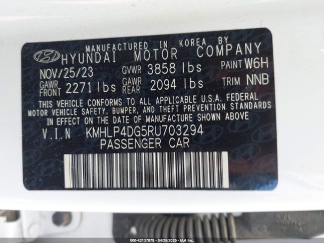 KMHLP4DG5RU703294 Hyundai Elantra Limited
