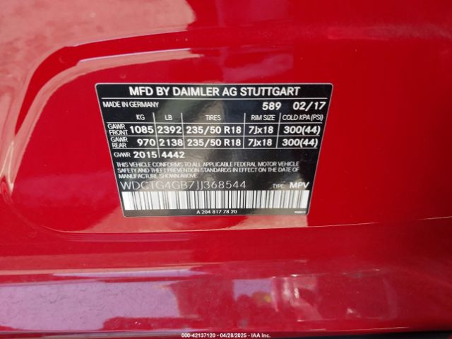 2018 MERCEDES-BENZ GLA 250 WDCTG4GB7JJ368544 Photo 8