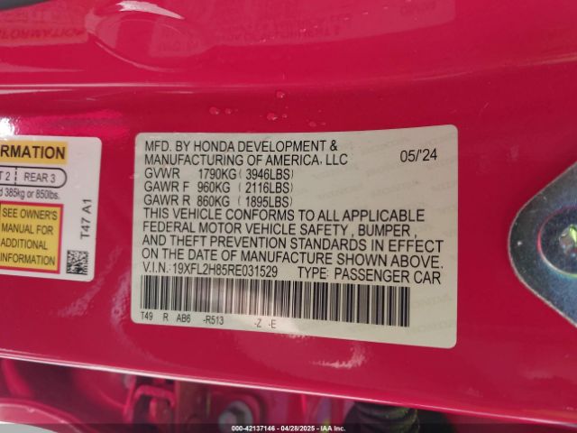 2024 HONDA CIVIC 19XFL2H85RE031529 Photo 8