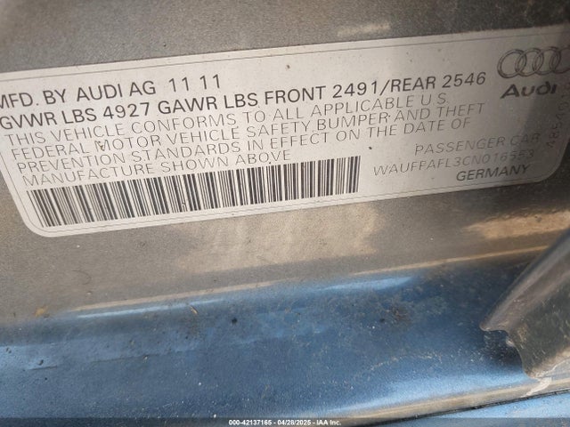 2012 AUDI A4 WAUFFAFL3CN016553 Photo 8