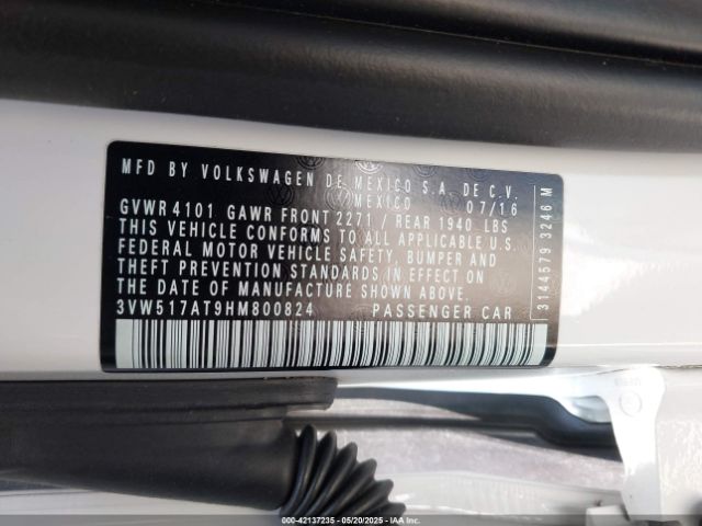 2017 VOLKSWAGEN BEETLE 3VW517AT9HM800824 Photo 8