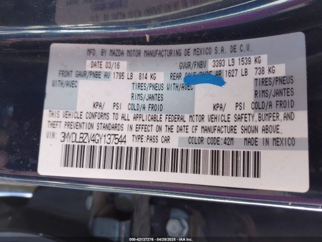 3MYDLBZV4GY137544 Scion IA