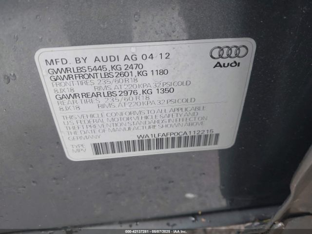 2012 AUDI Q5 WA1LFAFP0CA112215 Photo 8