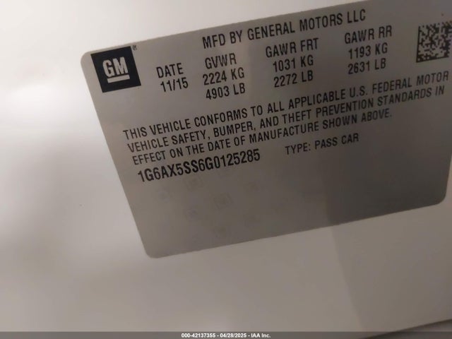 2016 CADILLAC CTS 1G6AX5SS6G0125285 Photo 8