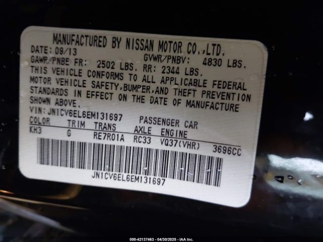 JN1CV6EL6EM131697 Infiniti Q60