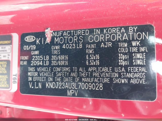 KNDJ23AU3L7009028 KIA SOUL S