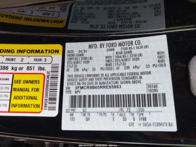 3FMCR9B65RRE85883 Ford Bronco Sport Big Bend