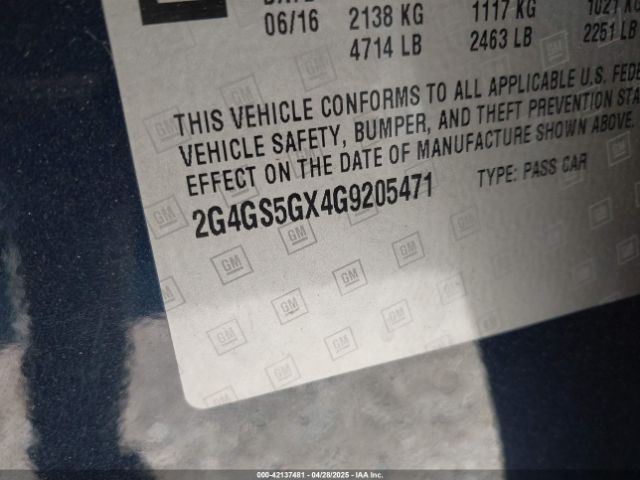 2G4GS5GX4G9205471 Buick Regal Turbo Premium Ii