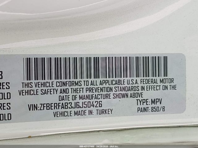 ZFBERFAB3J6J50426 RAM Promaster City Tradesman