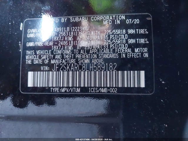 JF2SKARC8LH589182 Subaru Forester Sport