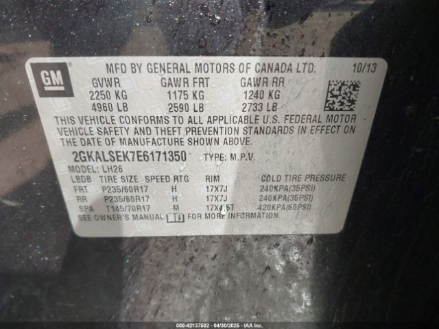 2GKALSEK7E6171350 GMC Terrain Slt-1