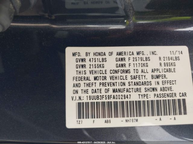 2015 ACURA TLX 19UUB3F59FA002947 Photo 8