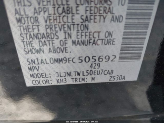 5N1AL0MM9FC505692 Infiniti QX60