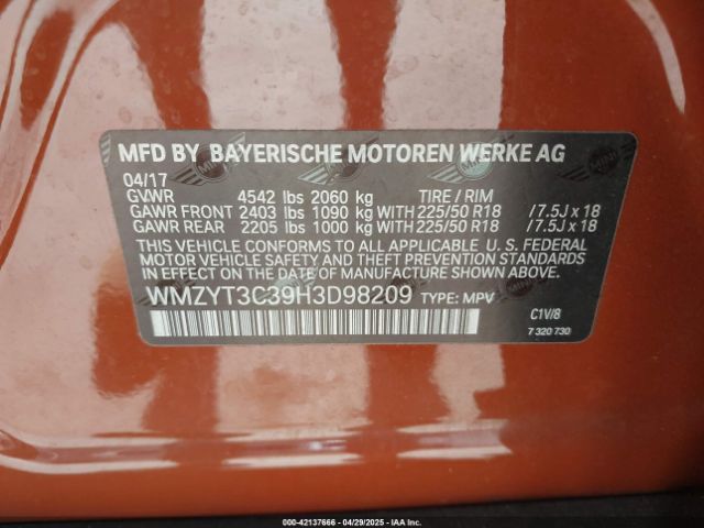 WMZYT3C39H3D98209 Mini Countryman Cooper S