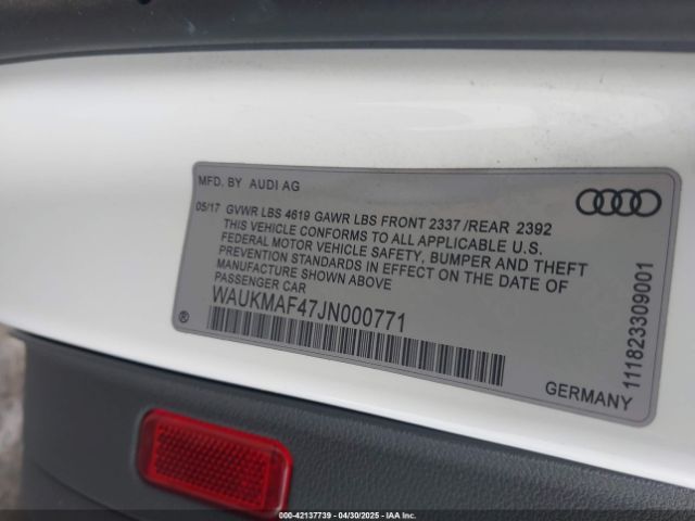 WAUKMAF47JN000771 Audi A4 2.0t Tech Ultra Premium/2.0t Ultra Premium