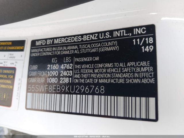 55SWF8EB9KU296768 Mercedes-Benz C 300 4matic