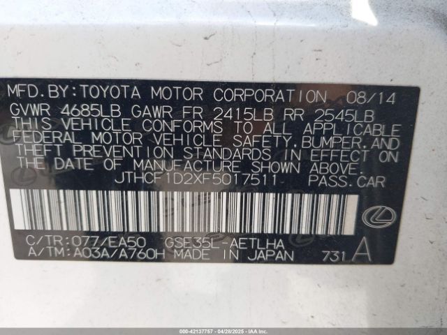 JTHCF1D2XF5017511 Lexus IS 250