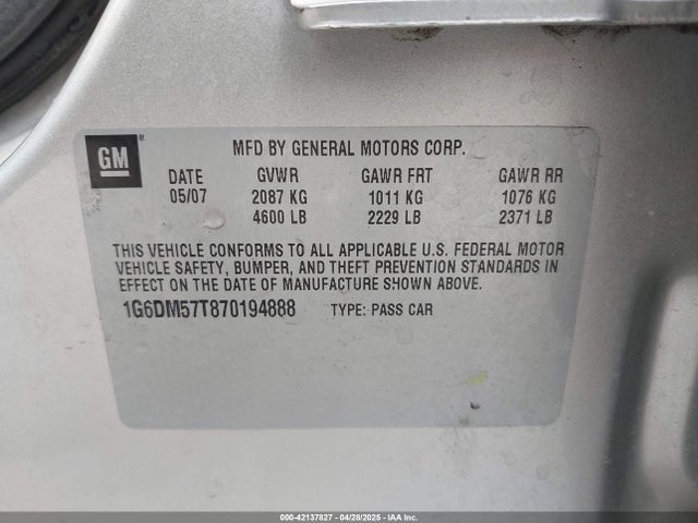 2007 CADILLAC CTS 1G6DM57T870194888 Photo 8