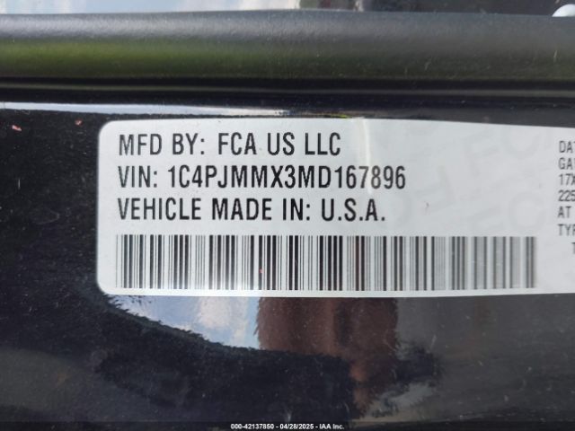 1C4PJMMX3MD167896 Jeep Cherokee Latitude Lux 4x4