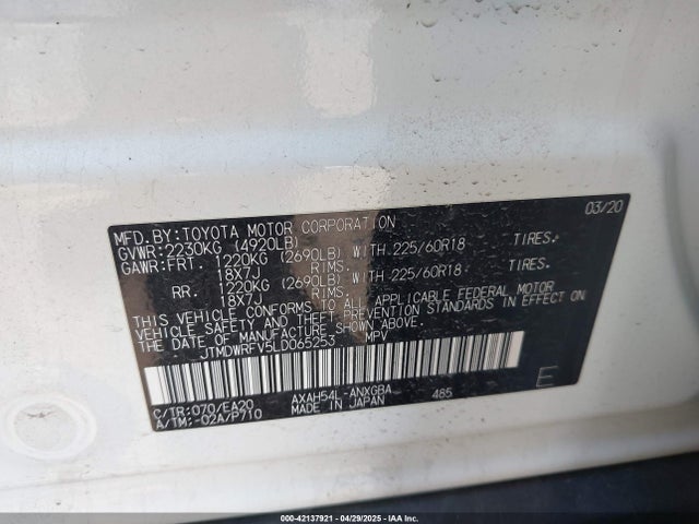 JTMDWRFV5LD065253 Toyota Rav4 Hybrid Limited