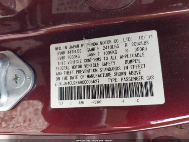 2012 ACURA TSX JH4CU2F69CC005627 Photo 8