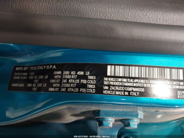 ZACNJDD1XMPM46036 Jeep Renegade Limited 4x4