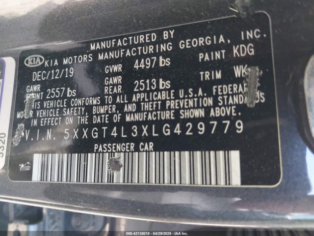 5XXGT4L3XLG429779 KIA Optima Se