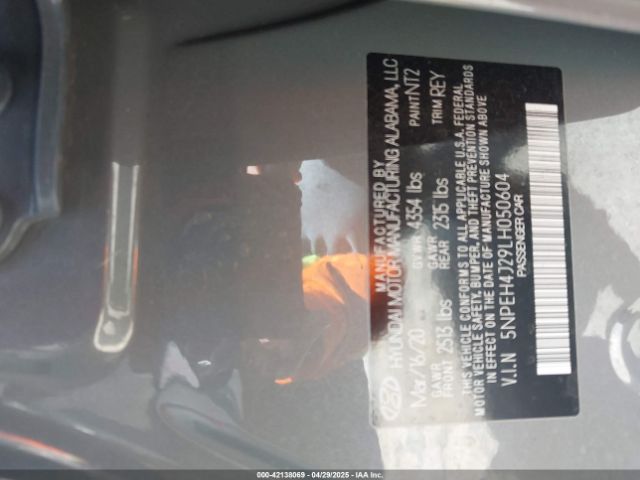 5NPEH4J29LH050604 Hyundai Sonata Limited
