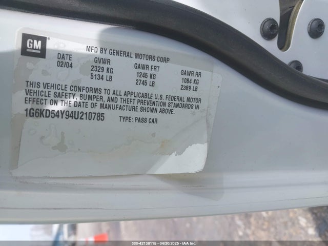 2004 CADILLAC DEVILLE 1G6KD54Y94U210785 Photo 8