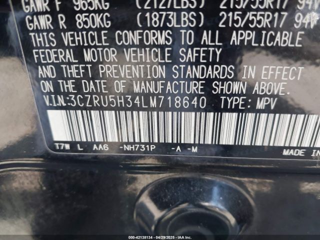 2020 HONDA HR-V 3CZRU5H34LM718640 Photo 8