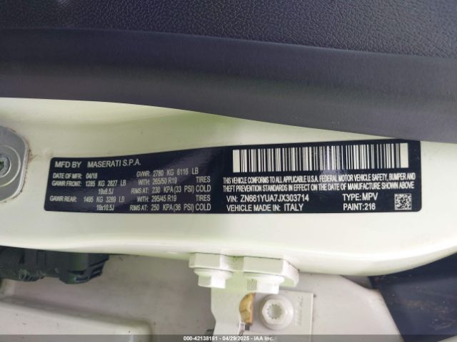 ZN661YUA7JX303714 Maserati LEVANTE S