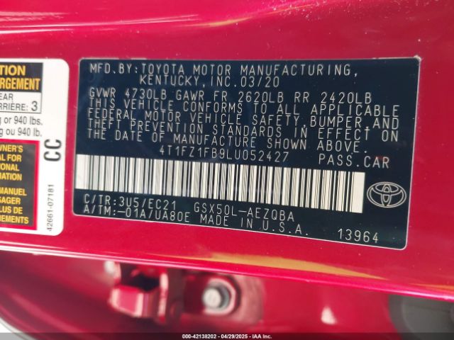 4T1FZ1FB9LU052427 Toyota Avalon Trd