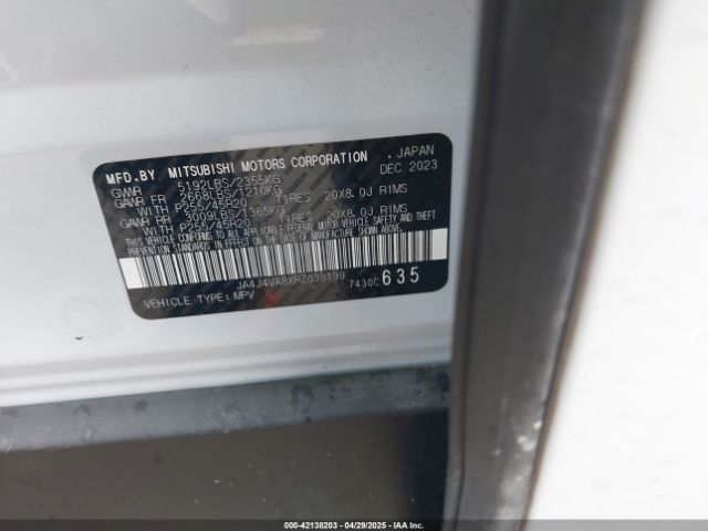 JA4J4VA8XRZ038199 Mitsubishi Outlander Se 2.5 S-awc/se Black Edition S-awc/se Black Edition W/pano Roof S-awc/se Ralliart S-awc
