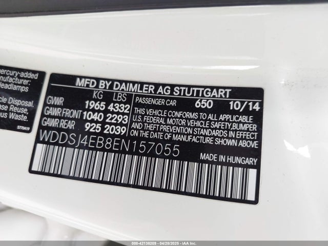 WDDSJ4EB8EN157055 Mercedes-Benz 2014