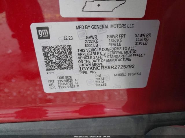 2024 CADILLAC XT5 1GYKNCRS9RZ725292 Photo 8