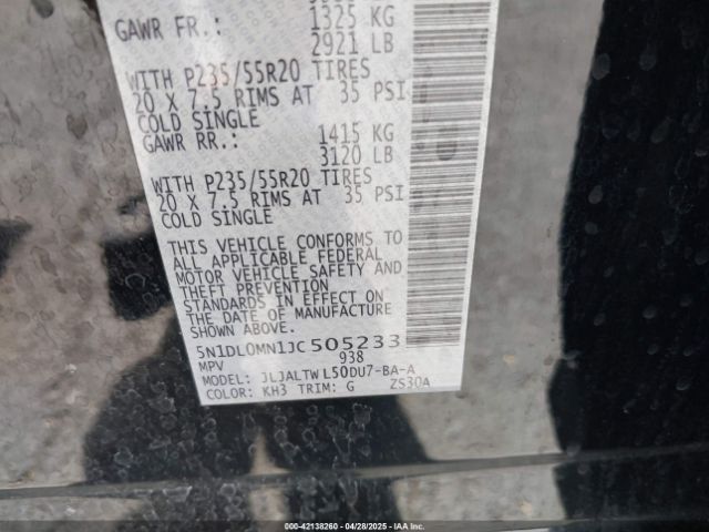 5N1DL0MN1JC505233 Infiniti QX60