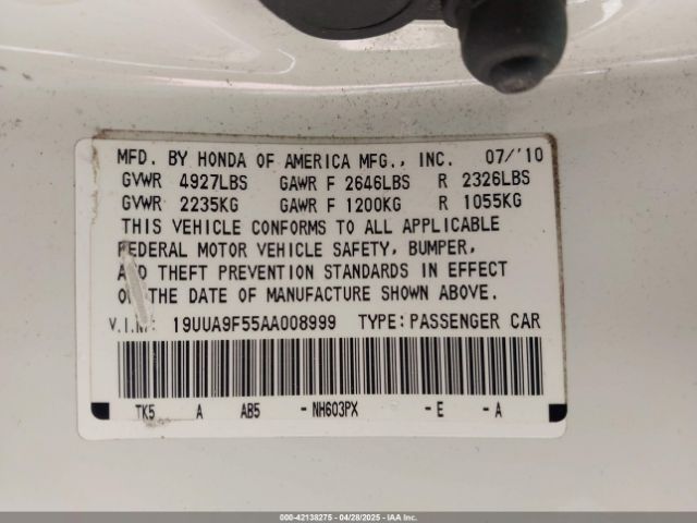 2010 ACURA TL 19UUA9F55AA008999 Photo 8